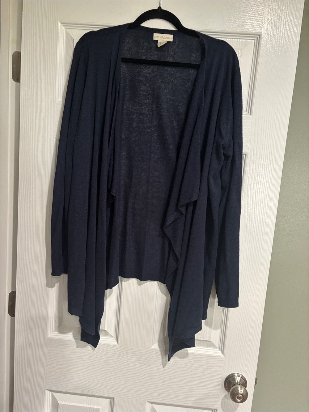 2/$22.   Eileen Fisher Deep Navy Open-Front Draped Cardigan